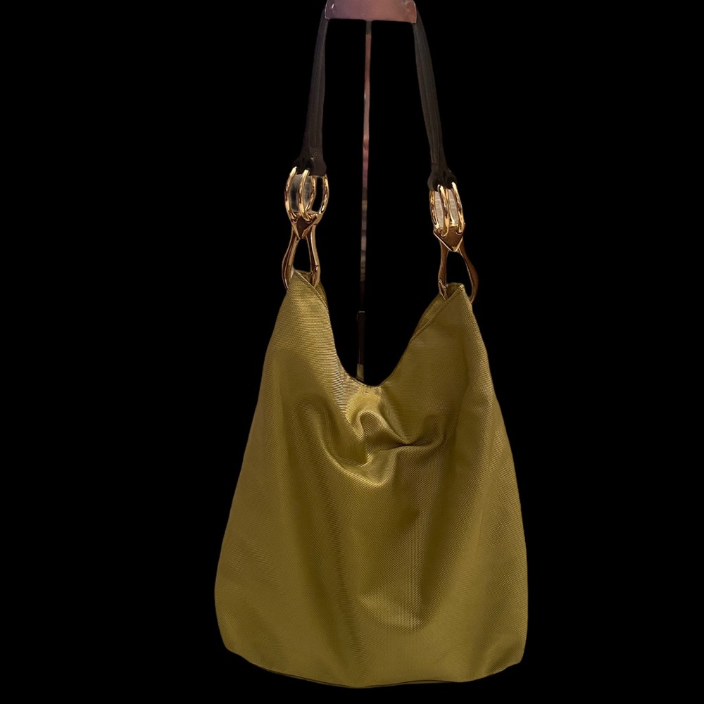 JPK Paris 75 celedon green boho nylon bucket bag